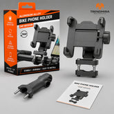 Aluminum Alloy Bike & Motorcycle Handlebar Phone Holder | Universal 360° Metal Mobile Stand Mount Bracket for Bikes, Motorcycles & Scooters