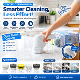 Electric Spin Cleaning Brush – Cordless 360° Rotating Scrubber with 5 Brush Heads