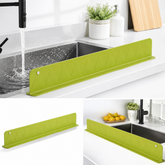 Silicone Sink Splash Guard with Suction – Water Splash Stopper for Kitchen & Bathroom (13.8 & 15 inches)Off White /Olive Green color