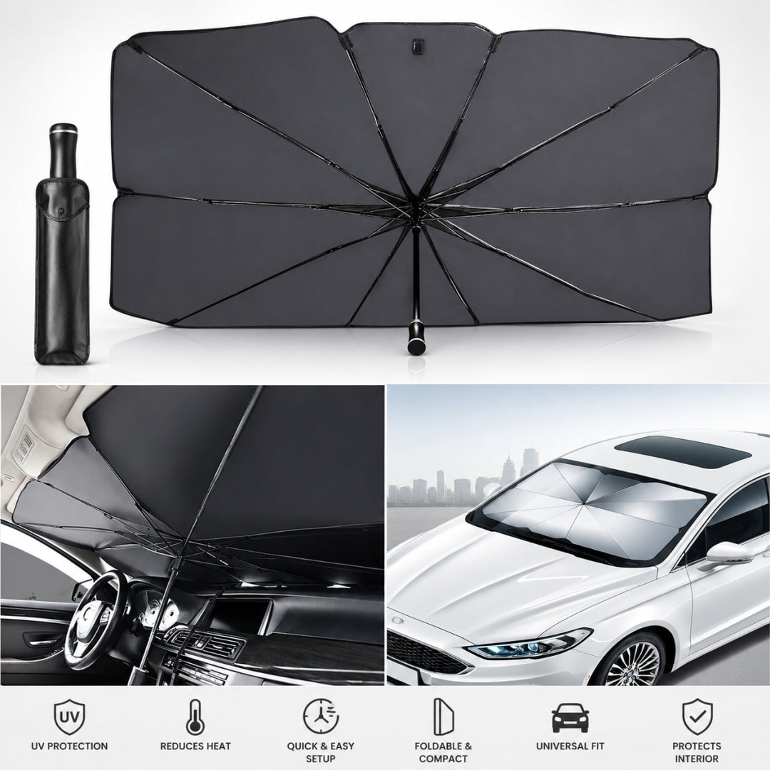 Universal Foldable Car Windshield Sun Shade Umbrella – UV Protection & Heat Insulation Cover